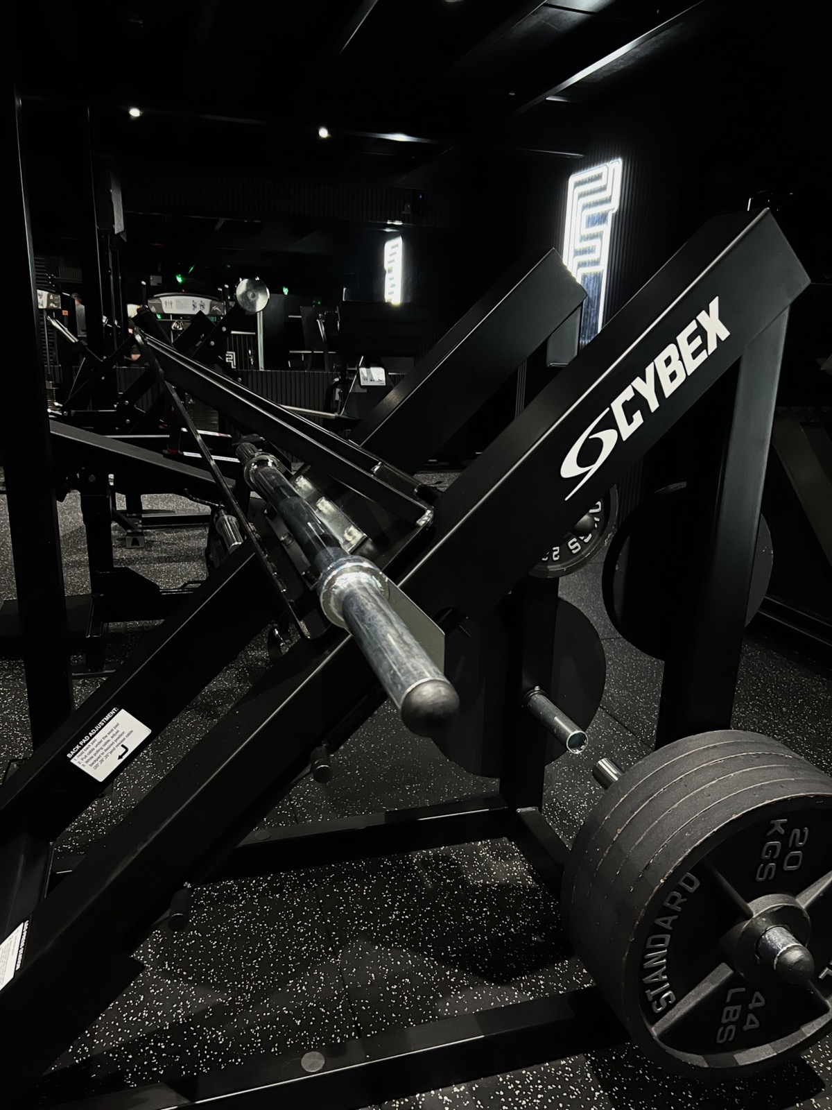 Cybex plate-loaded leg press on the strength floor